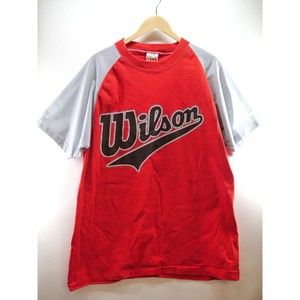 Wilson Baseball T Shirt Mens XL Red Gray Heavyweight Cotton & Mesh Vintage  Logo